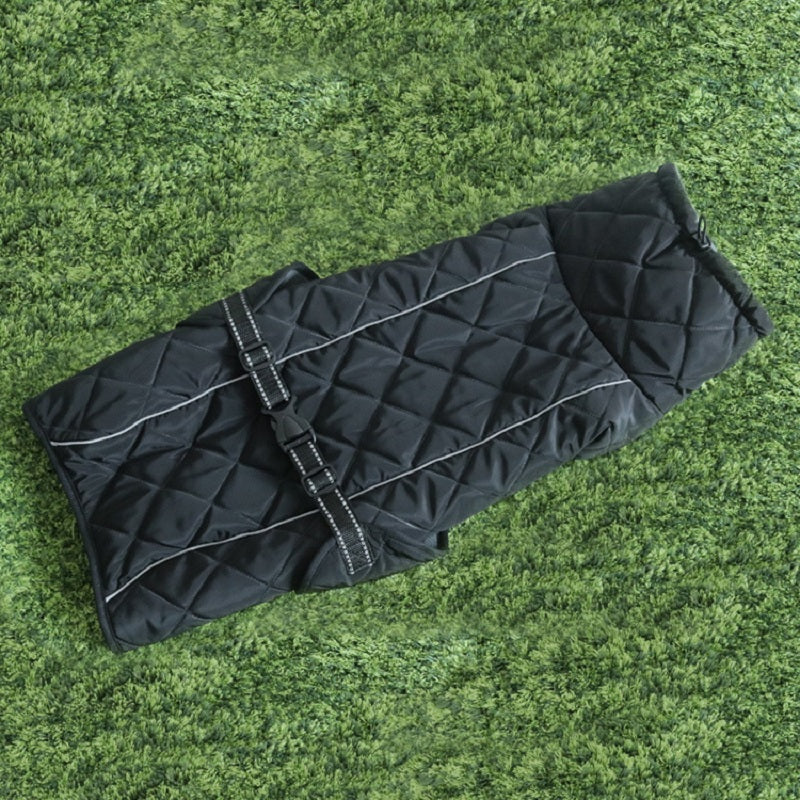 KFX-8746685 Autumn and Winter Cotton Clothes for Medium to Large Dogs in Dark Jujube Red and Black