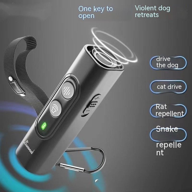 KFX-8747581 Portable Ultrasonic Dog Repellent Device with 10m Range for Cats, Snakes, and Mice