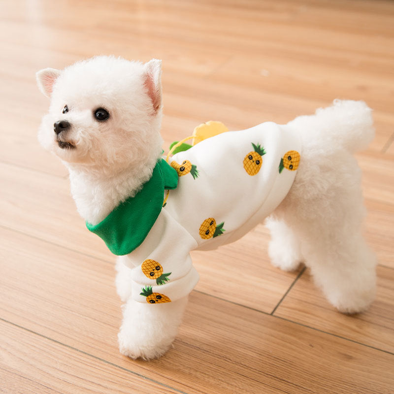 KFX-8749373 Cute Pineapple Backpack Sweater for Dogs - Breathable Milk Silk, 6 Sizes Available