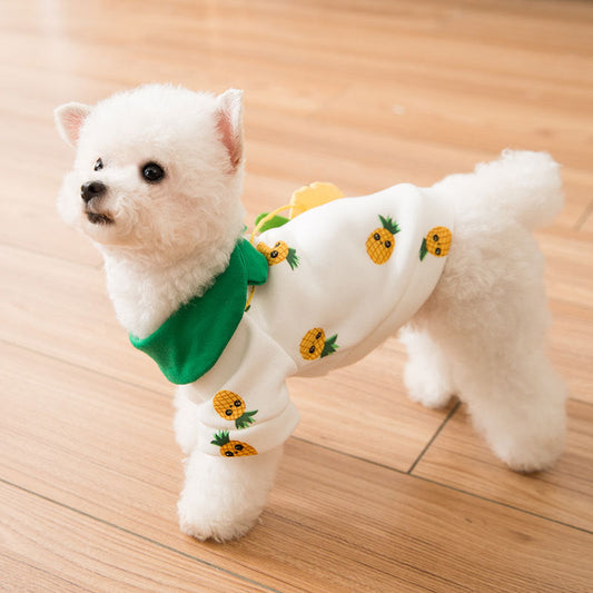 KFX-8749373 Cute Pineapple Backpack Sweater for Dogs - Breathable Milk Silk, 6 Sizes Available