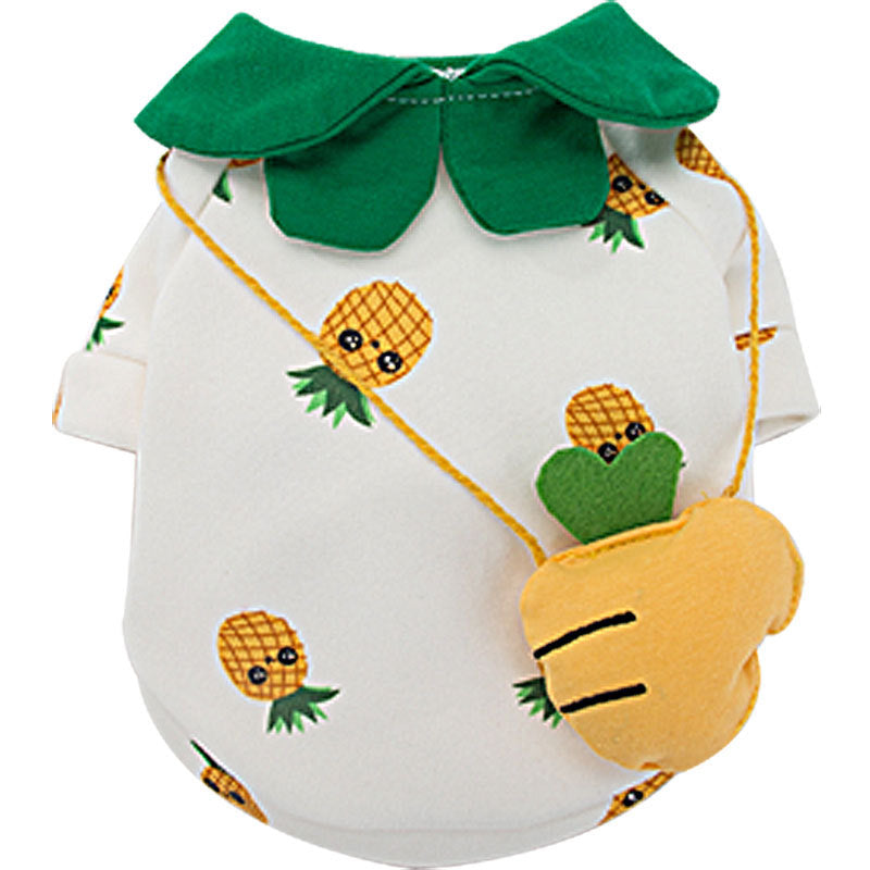 KFX-8749373 Cute Pineapple Backpack Sweater for Dogs - Breathable Milk Silk, 6 Sizes Available