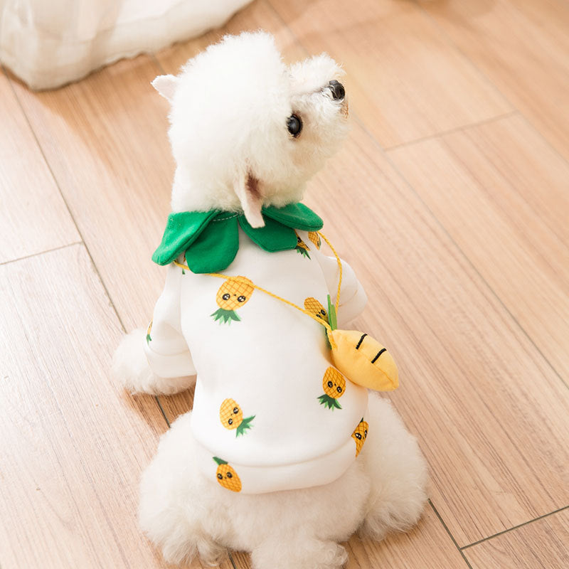 KFX-8749373 Cute Pineapple Backpack Sweater for Dogs - Breathable Milk Silk, 6 Sizes Available