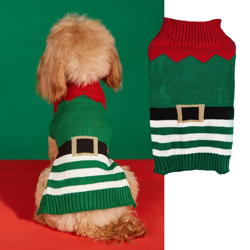 KFX-8749885 Festive Pet Apparel with Santa Claus, Christmas Tree, and Snowflake Designs - Sizes XS to L