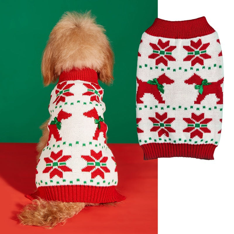 KFX-8749885 Festive Pet Apparel with Santa Claus, Christmas Tree, and Snowflake Designs - Sizes XS to L