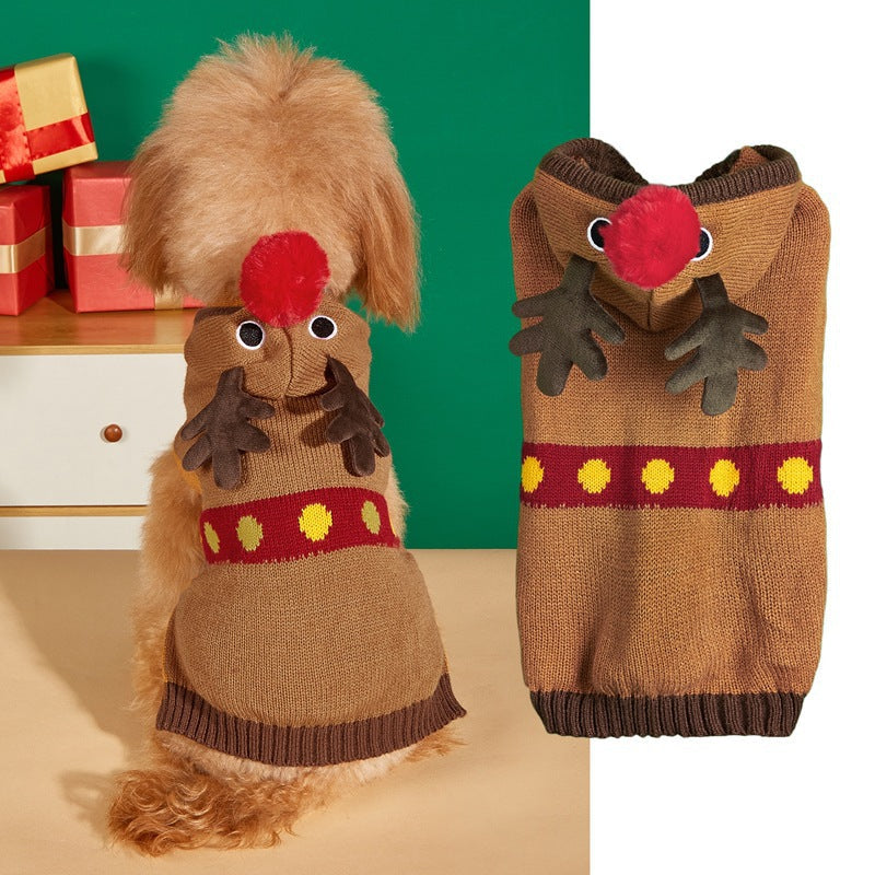 KFX-8749885 Festive Pet Apparel with Santa Claus, Christmas Tree, and Snowflake Designs - Sizes XS to L