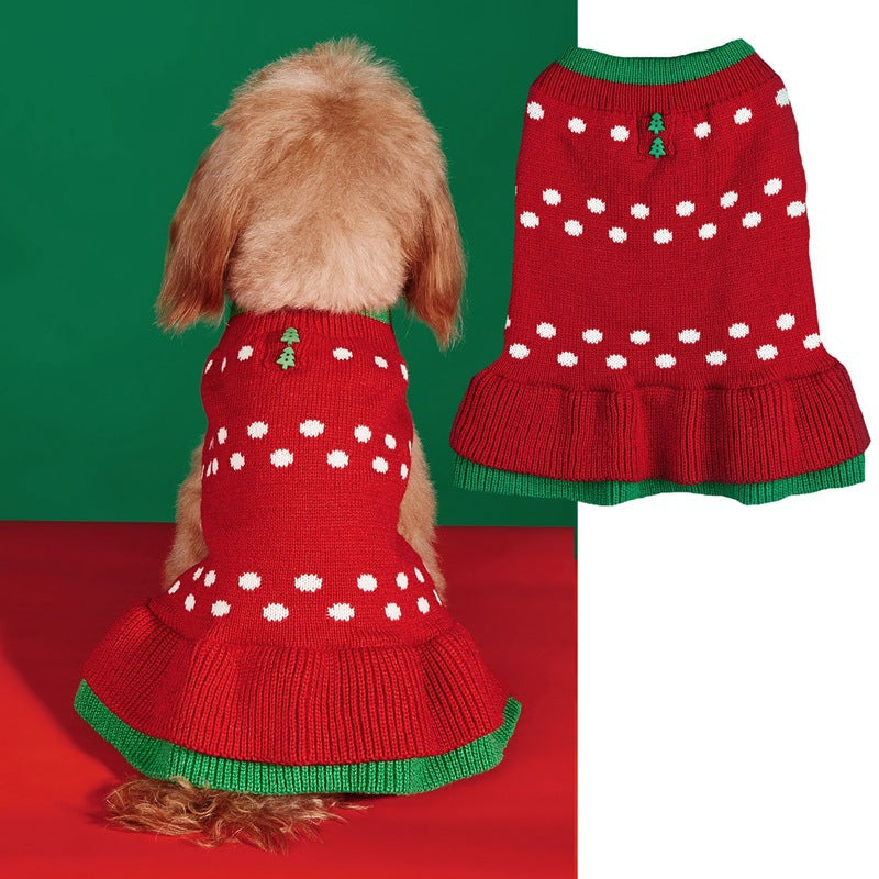 KFX-8749885 Festive Pet Apparel with Santa Claus, Christmas Tree, and Snowflake Designs - Sizes XS to L