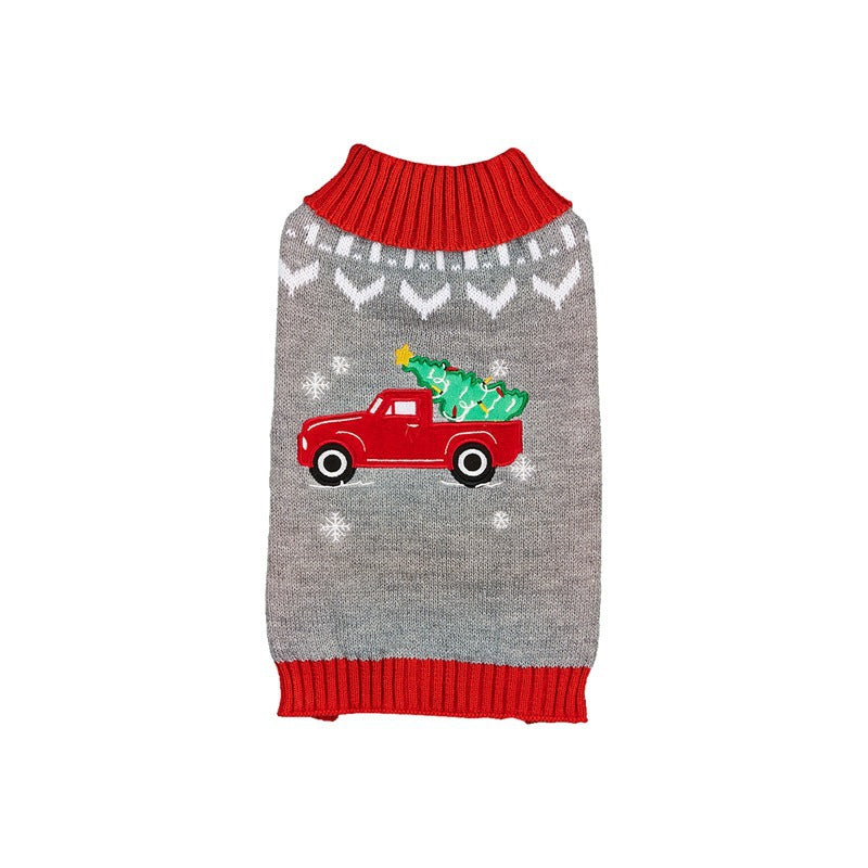 KFX-8749885 Festive Pet Apparel with Santa Claus, Christmas Tree, and Snowflake Designs - Sizes XS to L