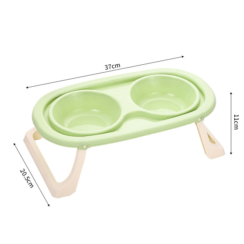 KFX-8750269 Foldable Double Bowl Set for Pets in Various Colors - Stainless Steel & Plastic Options