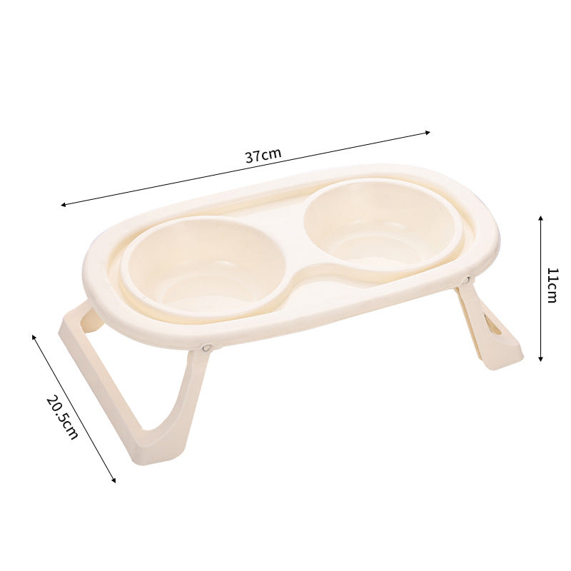 KFX-8750269 Foldable Double Bowl Set for Pets in Various Colors - Stainless Steel & Plastic Options