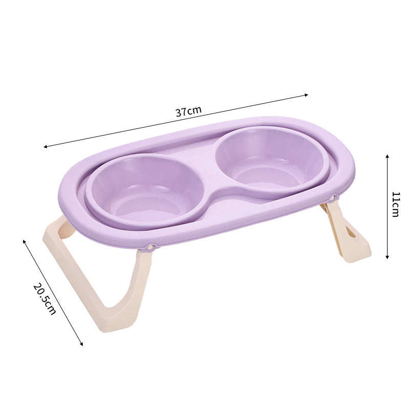 KFX-8750269 Foldable Double Bowl Set for Pets in Various Colors - Stainless Steel & Plastic Options