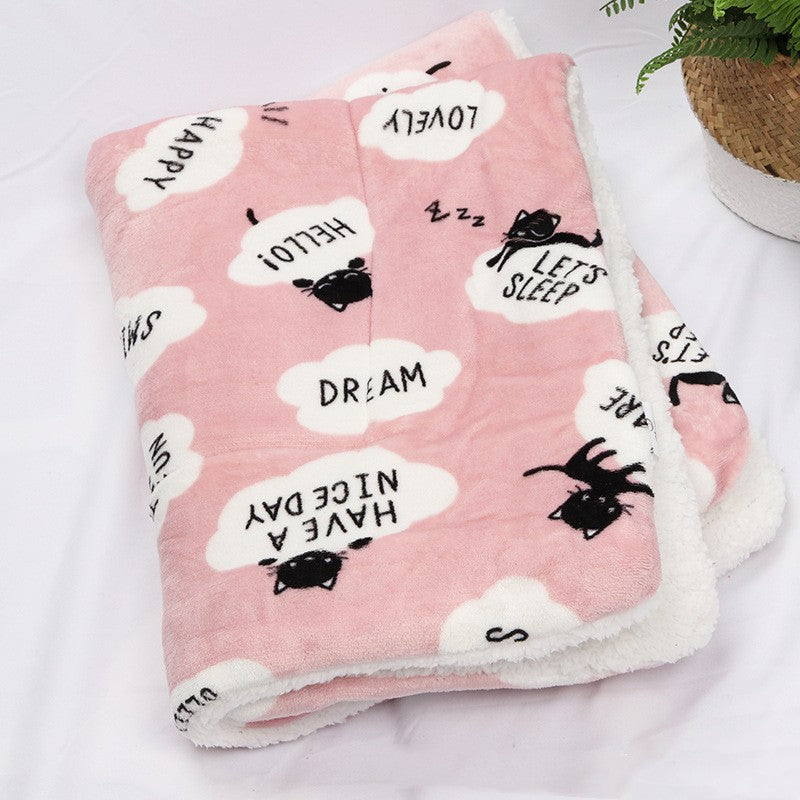 KFX-8750909 Thickened Lamb Velvet Mat for Dogs and Cats, Warm Universal Cushion for All Seasons