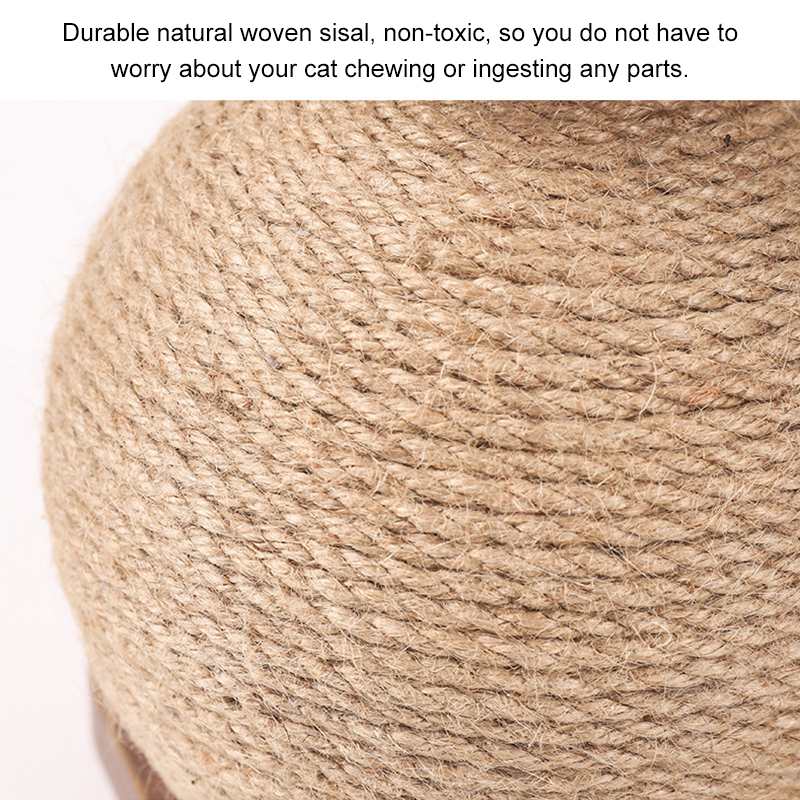 KFX-8753341 Wooden Vertical Scratching Post with Sisal Rope for Cats - Solid Wood Design, 17CM Ball, 3kg Weight