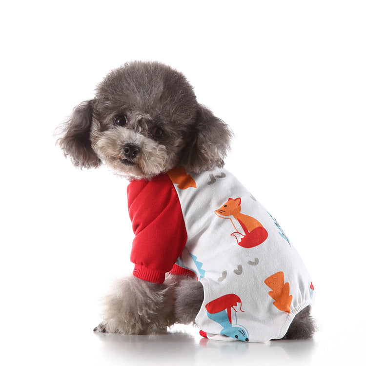 KFX-8754493 Cozy Cotton Pet Home Wear Pajamas in Multiple Fun Designs