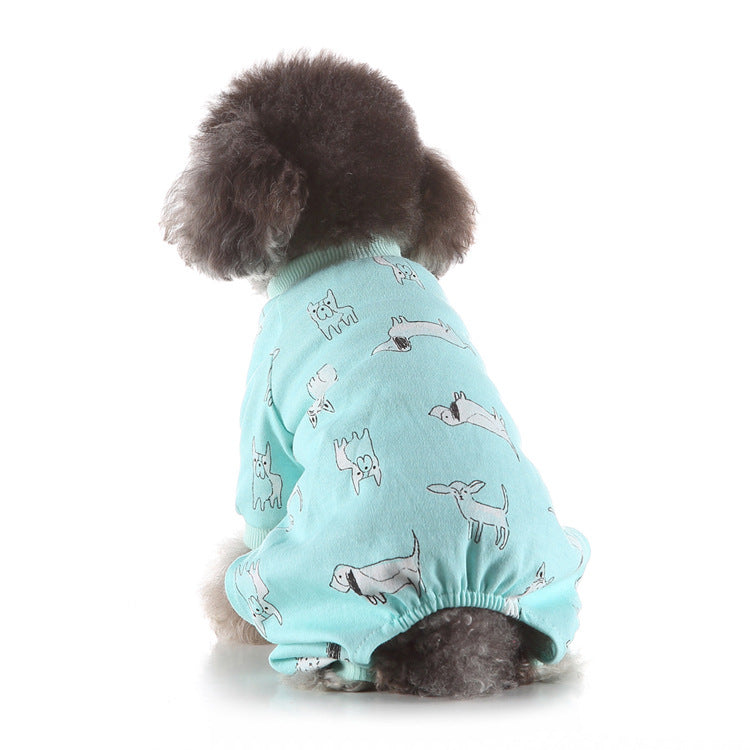 KFX-8754493 Cozy Cotton Pet Home Wear Pajamas in Multiple Fun Designs