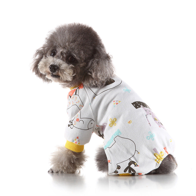 KFX-8754493 Cozy Cotton Pet Home Wear Pajamas in Multiple Fun Designs