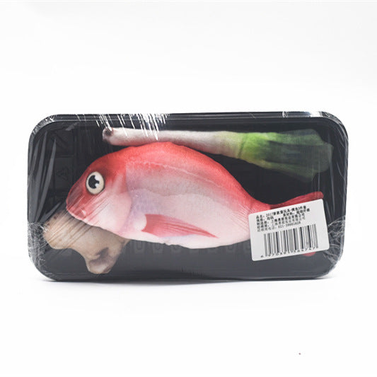 KFX-8754877 Plush Cat Fish Toy Set with Red Fish and Green Onion & Ginger Accessories