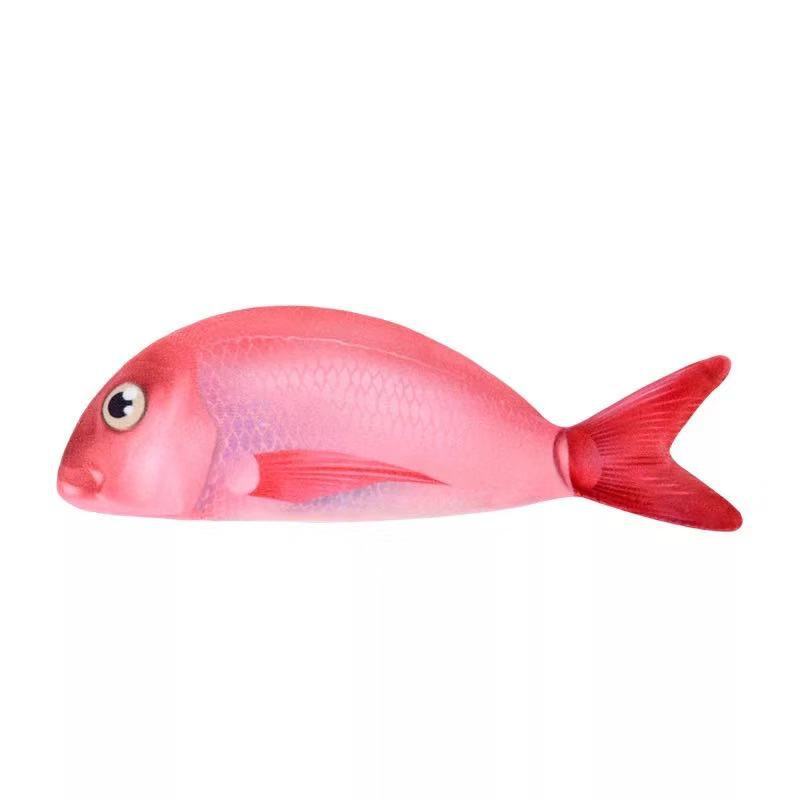KFX-8754877 Plush Cat Fish Toy Set with Red Fish and Green Onion & Ginger Accessories