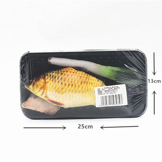 KFX-8754877 Plush Cat Fish Toy Set with Red Fish and Green Onion & Ginger Accessories