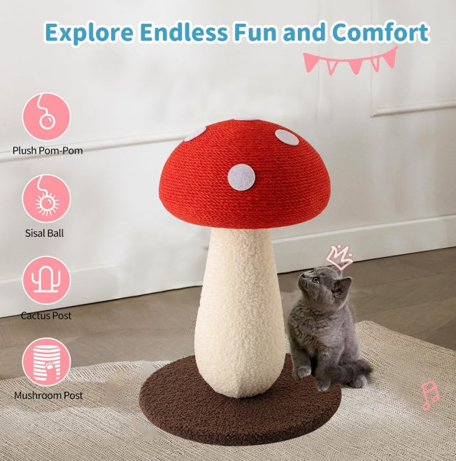 KFX-8755517 Large L-Shape Cat Scratching Board with Ball Toy - 23.6 Inch Wall-Mounted Scratcher for Indoor Cats