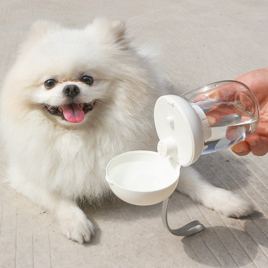 KFX-8755901 Foldable and Portable Outdoor Drinking Cup for Pets - 300ml Plastic in Pink, White, and Light Green