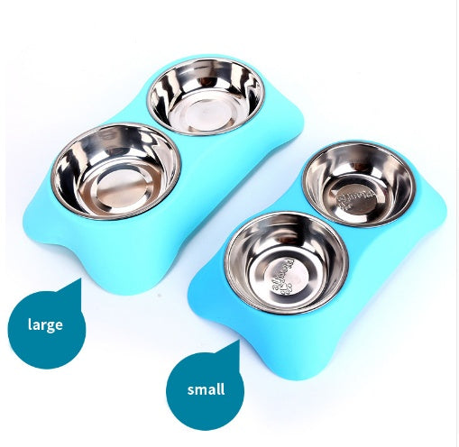 KFX-8756029 Eco-Friendly Silicone Dog Bowl - Non-Toxic Double Pet Feeder with Non-Slip Design