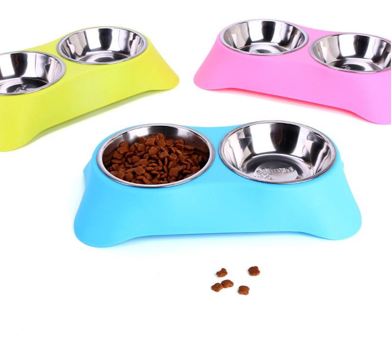 KFX-8756029 Eco-Friendly Silicone Dog Bowl - Non-Toxic Double Pet Feeder with Non-Slip Design
