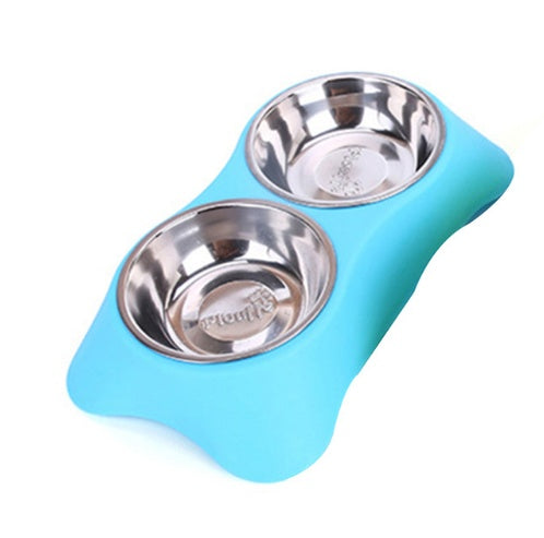 KFX-8756029 Eco-Friendly Silicone Dog Bowl - Non-Toxic Double Pet Feeder with Non-Slip Design