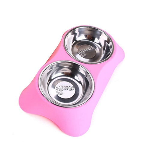 KFX-8756029 Eco-Friendly Silicone Dog Bowl - Non-Toxic Double Pet Feeder with Non-Slip Design