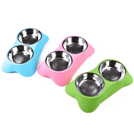 KFX-8756029 Eco-Friendly Silicone Dog Bowl - Non-Toxic Double Pet Feeder with Non-Slip Design