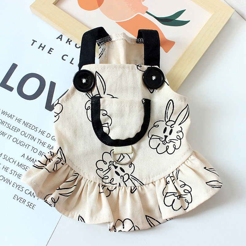 KFX-8756413 Pet Dog Cotton Overalls with DZ Rabbit Suspenders in Various Sizes