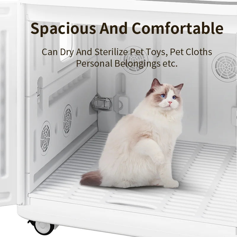 KFX-875731 Foldable 100L Adjustable Temperature and Time Dog Grooming Dryer Box for Pets