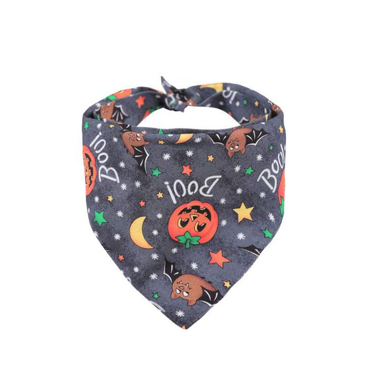 KFX-8757437 Double-Sided Pumpkin Dog Bandana - Cartoon Design for Four Seasons