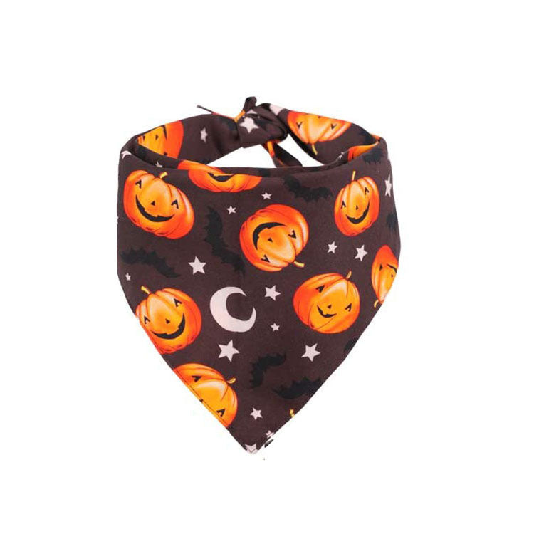 KFX-8757437 Double-Sided Pumpkin Dog Bandana - Cartoon Design for Four Seasons