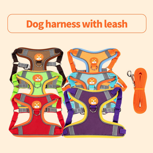 KFX-8759101 Adjustable Anti-Breaking Dog Harness with Haulage Rope - Available in Multiple Colors