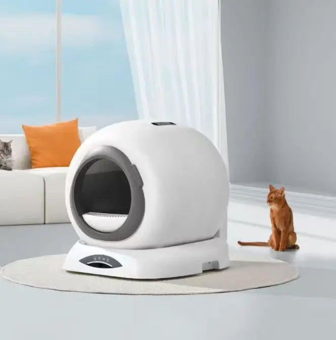 KFX-875923 Smart Automatic Cat Litter Box with App Control and 65L Capacity for Easy Cleaning