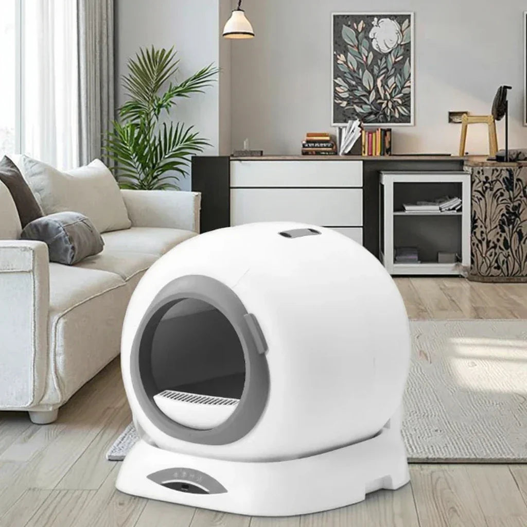 KFX-875923 Smart Automatic Cat Litter Box with App Control and 65L Capacity for Easy Cleaning