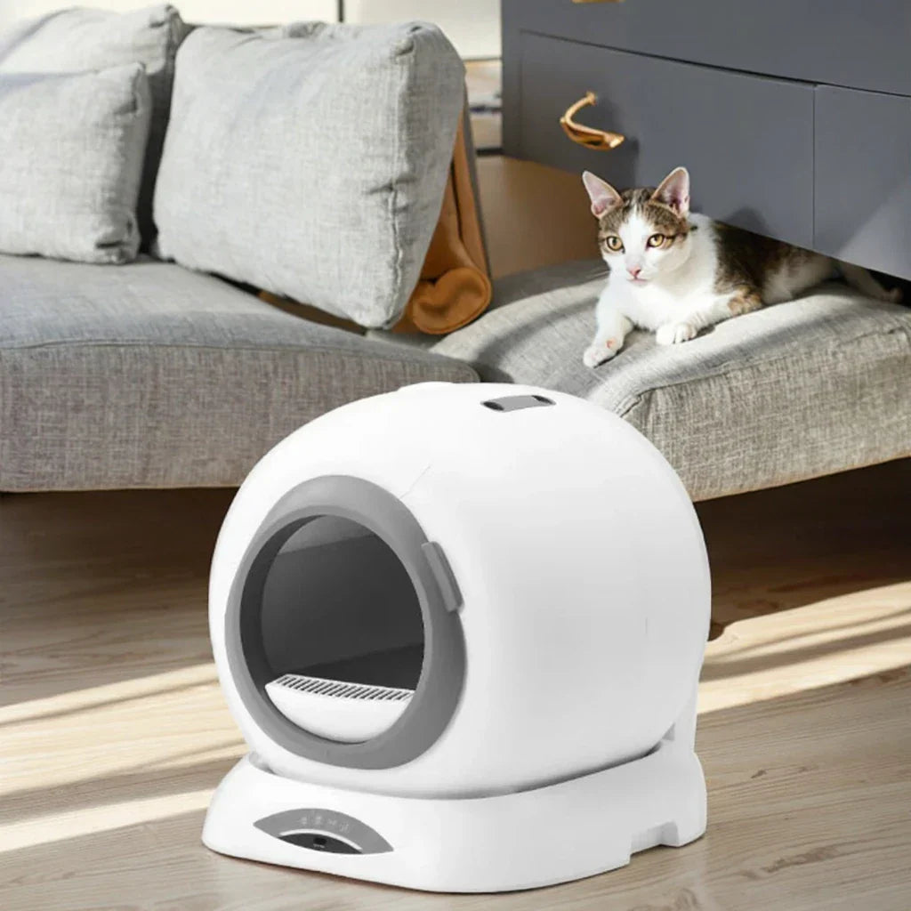 KFX-875923 Smart Automatic Cat Litter Box with App Control and 65L Capacity for Easy Cleaning