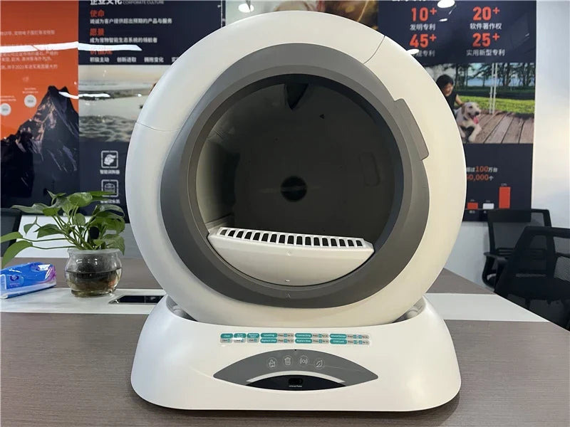 KFX-875923 Smart Automatic Cat Litter Box with App Control and 65L Capacity for Easy Cleaning