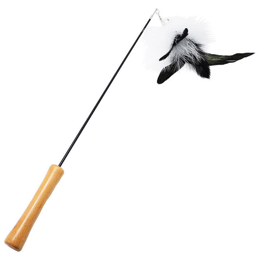 KFX-8760637 Super Flexible Cat Toy Stick with Telescopic Rod and Replaceable Heads