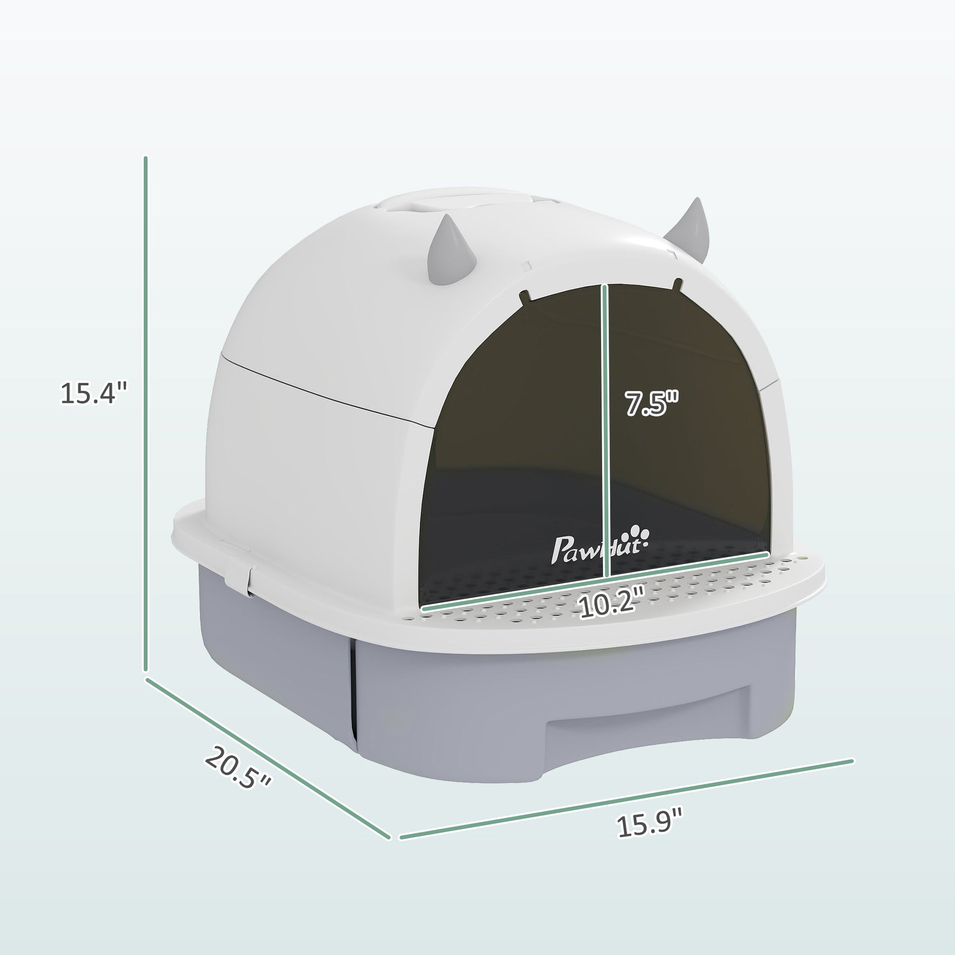 KFX-8761277 Enclosed Cat Litter Box with Lid, Scoop, and Deodorizing Bags for Odor Control, Gray