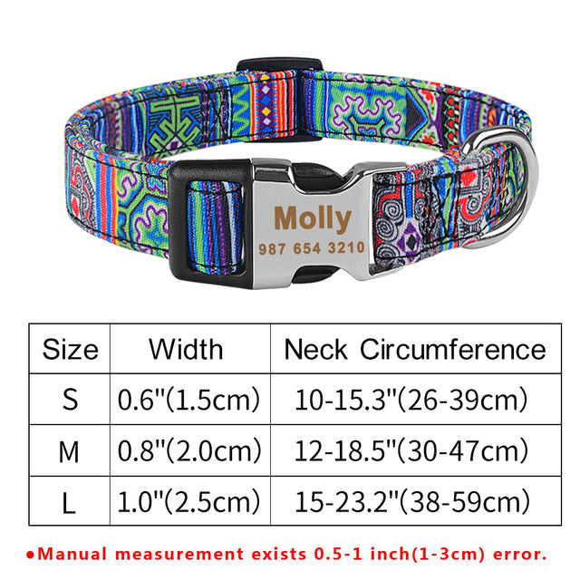 KFX-8761661 Personalized Eco-friendly Adjustable Dog Collar with Engraved ID Tag for All Breeds