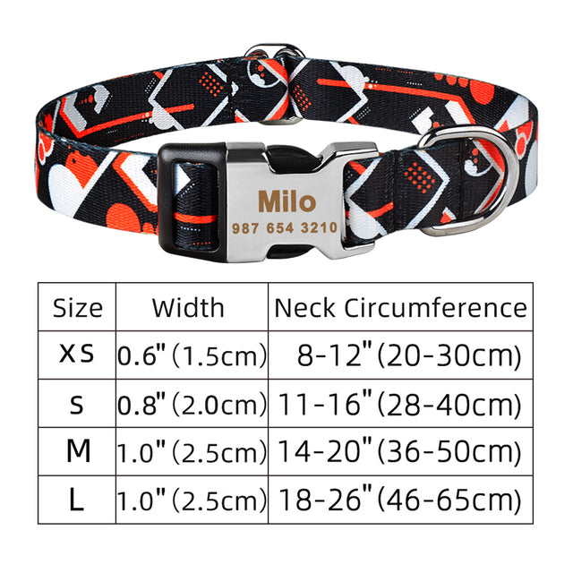 KFX-8761661 Personalized Eco-friendly Adjustable Dog Collar with Engraved ID Tag for All Breeds