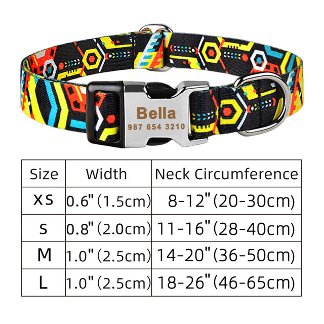 KFX-8761661 Personalized Eco-friendly Adjustable Dog Collar with Engraved ID Tag for All Breeds