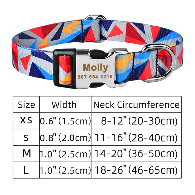 KFX-8761661 Personalized Eco-friendly Adjustable Dog Collar with Engraved ID Tag for All Breeds