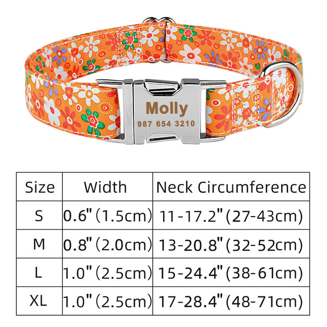 KFX-8761661 Personalized Eco-friendly Adjustable Dog Collar with Engraved ID Tag for All Breeds