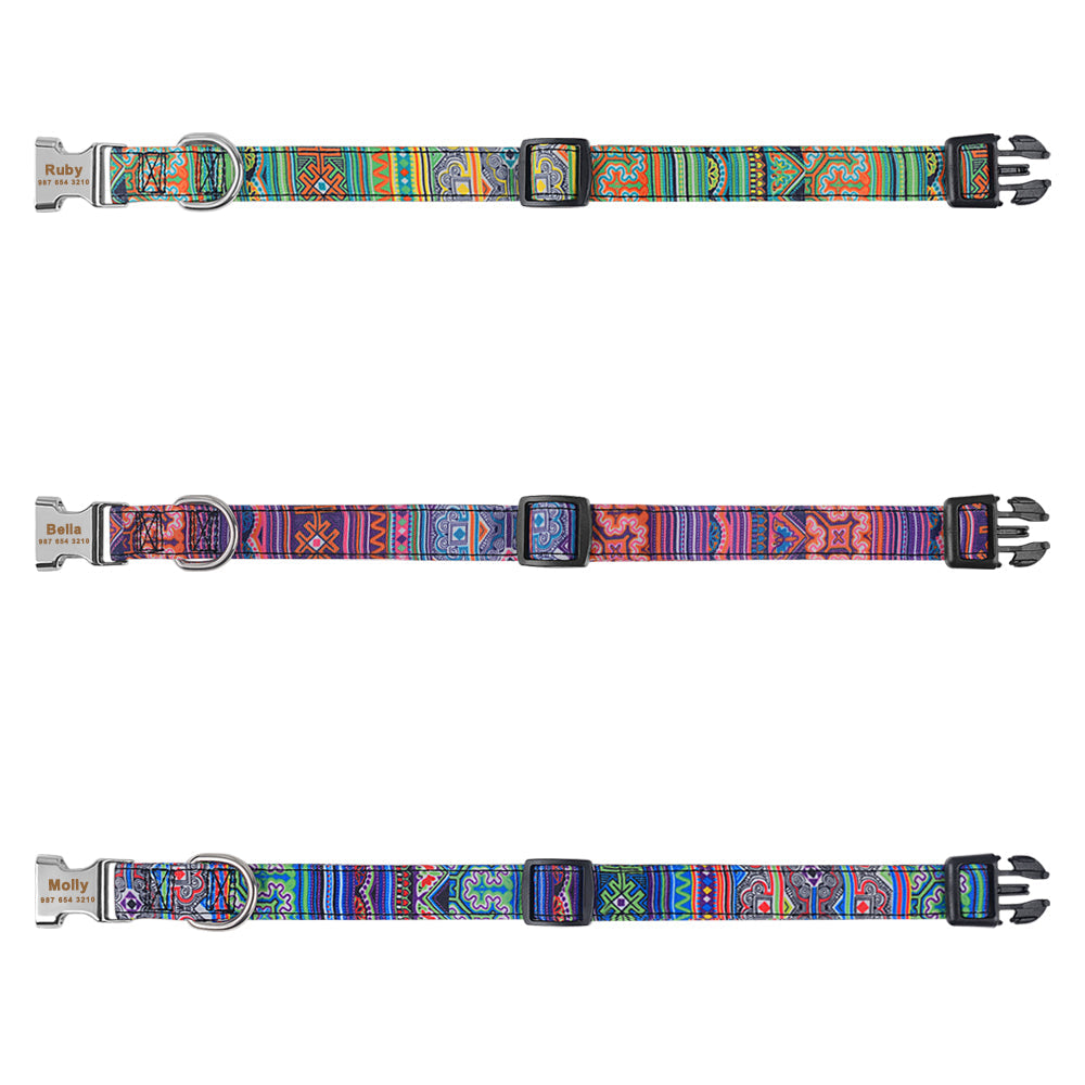KFX-8761661 Personalized Eco-friendly Adjustable Dog Collar with Engraved ID Tag for All Breeds