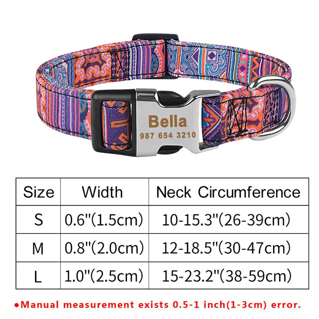 KFX-8761661 Personalized Eco-friendly Adjustable Dog Collar with Engraved ID Tag for All Breeds