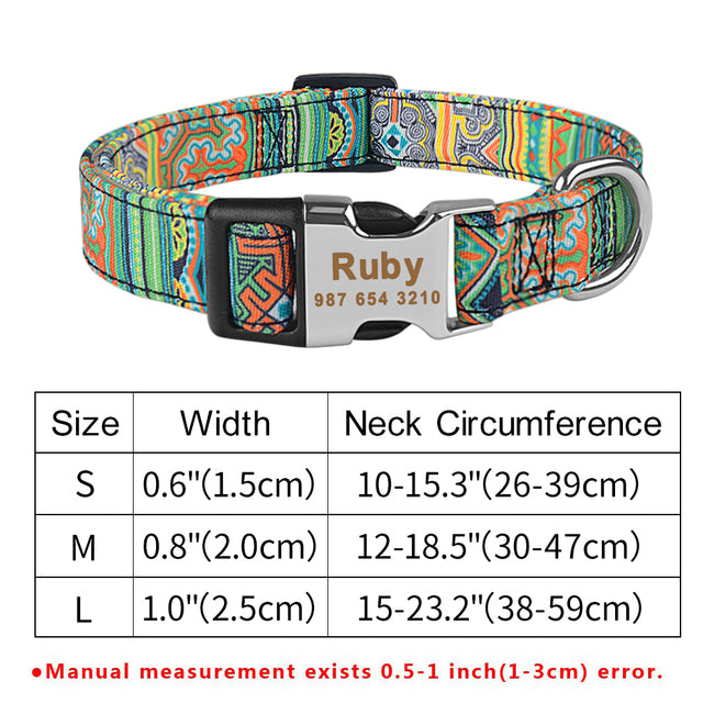 KFX-8761661 Personalized Eco-friendly Adjustable Dog Collar with Engraved ID Tag for All Breeds