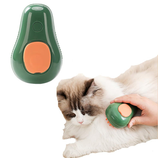 KFX-8763069 3-in-1 Cat Steam Brush with Water Spray for Grooming and Massage - Self-Cleaning Comb for Cats and Dogs