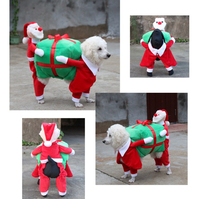 KFX-8763965 Santa Claus-Themed Pet Suit - Available in S, M, L, XL Sizes